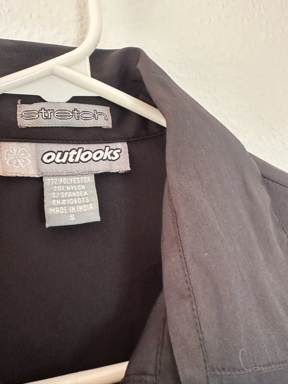 Vintage 90s Y2K Outlooks Black Stretch Baby Top Snap Buttons S